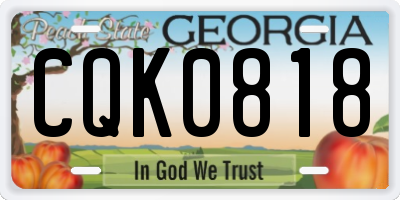 GA license plate CQK0818