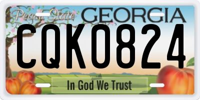 GA license plate CQK0824