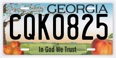 GA license plate CQK0825