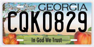 GA license plate CQK0829