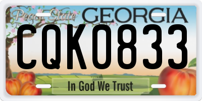 GA license plate CQK0833