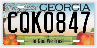 GA license plate CQK0847