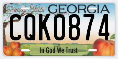 GA license plate CQK0874