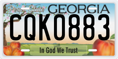 GA license plate CQK0883