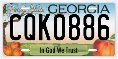 GA license plate CQK0886