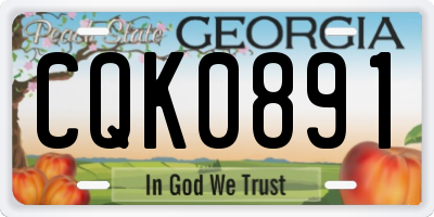 GA license plate CQK0891