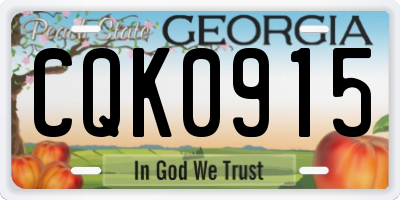GA license plate CQK0915