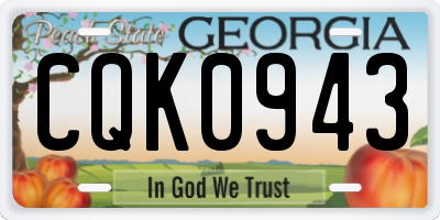 GA license plate CQK0943