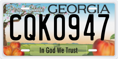 GA license plate CQK0947
