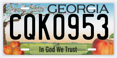 GA license plate CQK0953