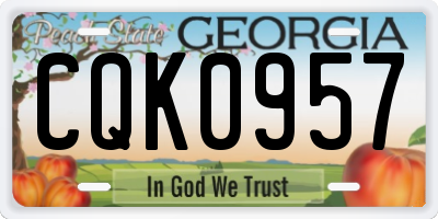 GA license plate CQK0957