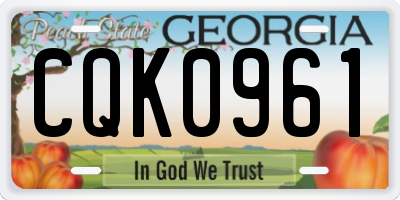 GA license plate CQK0961
