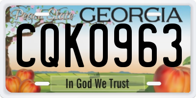 GA license plate CQK0963