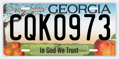 GA license plate CQK0973