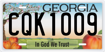 GA license plate CQK1009