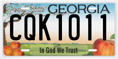 GA license plate CQK1011