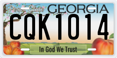 GA license plate CQK1014