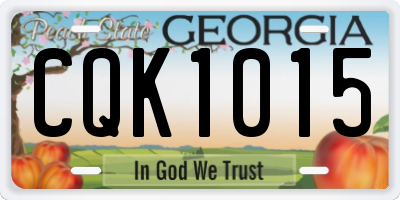 GA license plate CQK1015