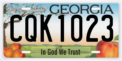 GA license plate CQK1023