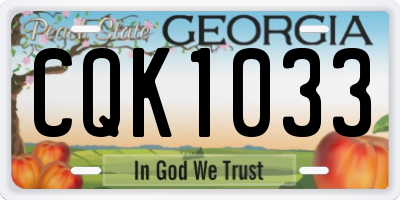 GA license plate CQK1033