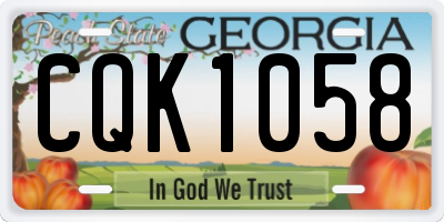 GA license plate CQK1058