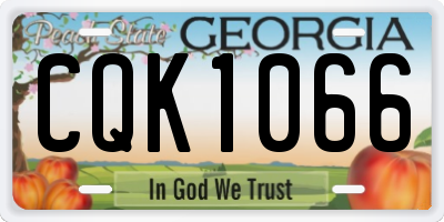 GA license plate CQK1066