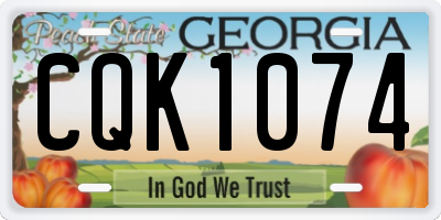 GA license plate CQK1074