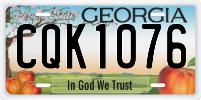 GA license plate CQK1076