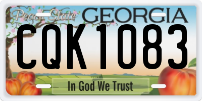 GA license plate CQK1083