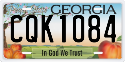 GA license plate CQK1084