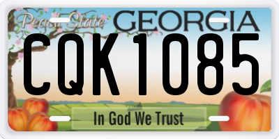 GA license plate CQK1085
