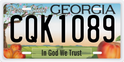 GA license plate CQK1089