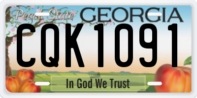 GA license plate CQK1091