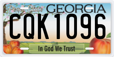 GA license plate CQK1096