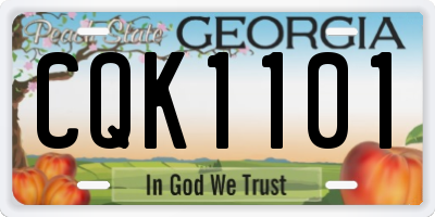 GA license plate CQK1101