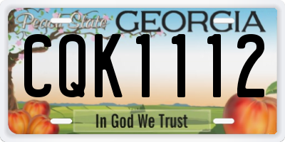GA license plate CQK1112