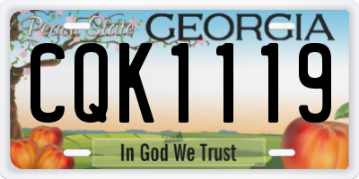GA license plate CQK1119