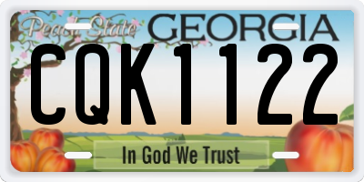 GA license plate CQK1122