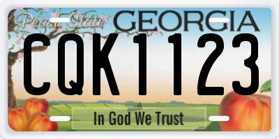 GA license plate CQK1123