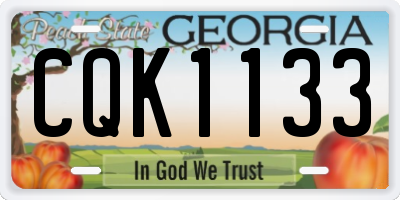 GA license plate CQK1133