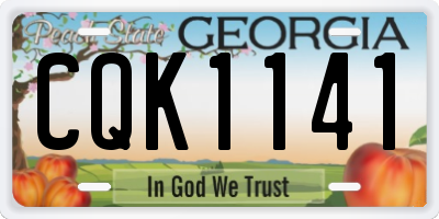 GA license plate CQK1141