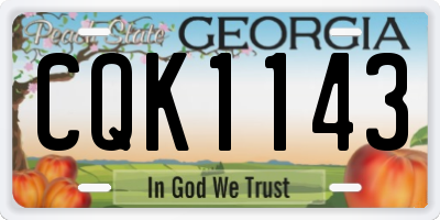 GA license plate CQK1143