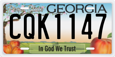 GA license plate CQK1147