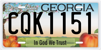 GA license plate CQK1151