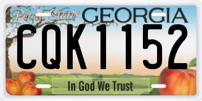 GA license plate CQK1152