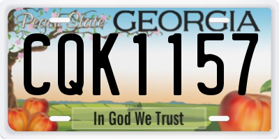 GA license plate CQK1157
