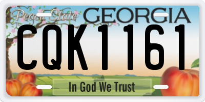 GA license plate CQK1161