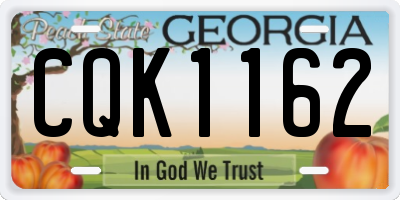 GA license plate CQK1162