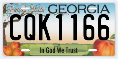 GA license plate CQK1166
