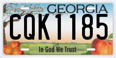 GA license plate CQK1185